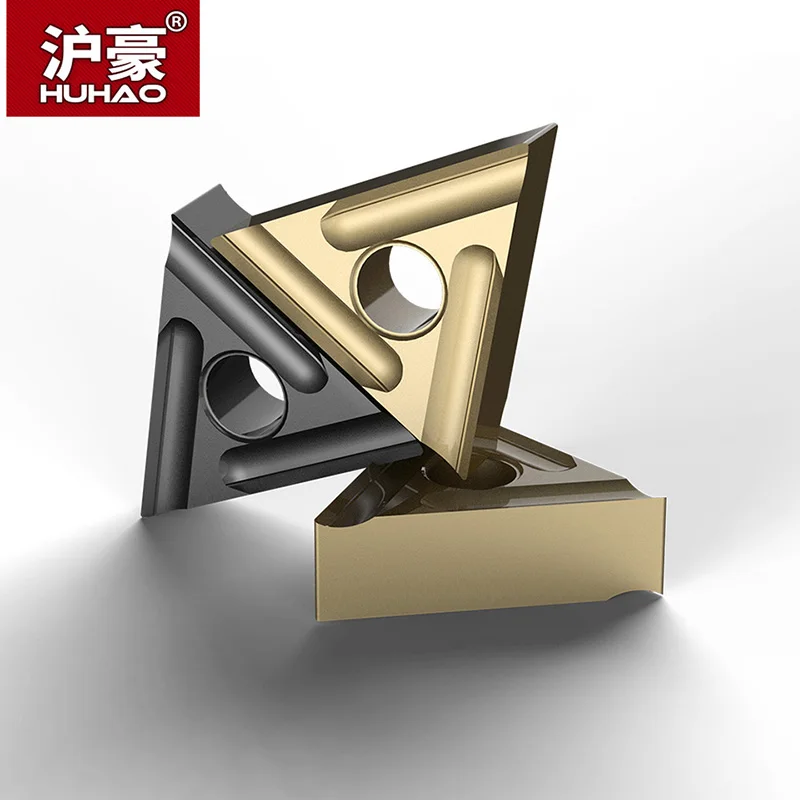 HUHAO 1 pc CNC Blade Triangle Slotting Lathe Insert Triangular Slotted Outer Hole Inner For Steel HRC45 Degree