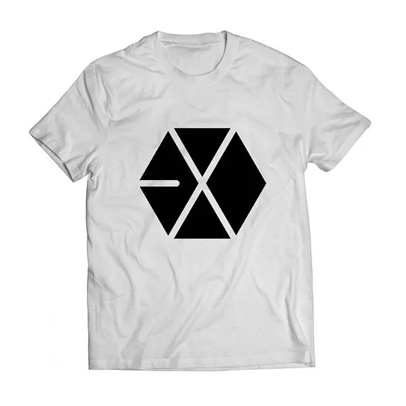 Логотип EXO унисекс Корея короткий рукав Футболка moletom сделать tumblr футболка