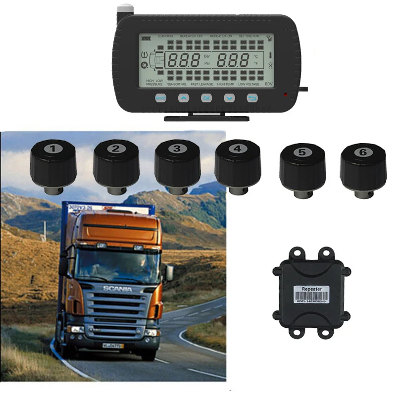 Truck font b TPMS b font Truck Tire Pressure Monitoing System Pressure Range 0 13Bar 0