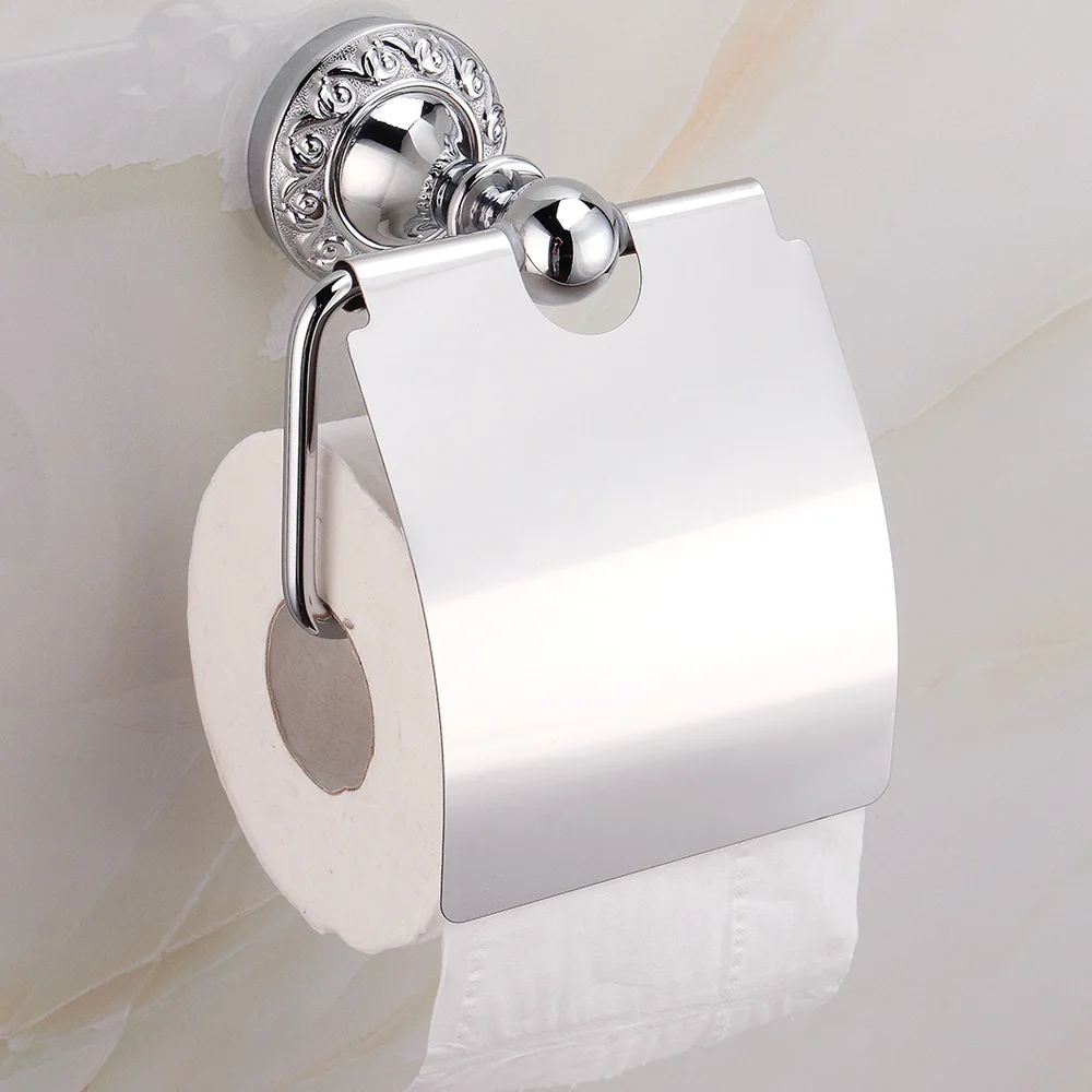 AUAWIND Classic silver toilet paper holder stainless steel carved ...