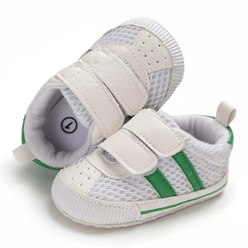 Детская обувь; повседневная спортивная обувь в полоску; дышащая хлопковая обувь с мягкой подошвой для малышей 0-18 месяцев; первые ходунки для новорожденных - Цвет: as photo show