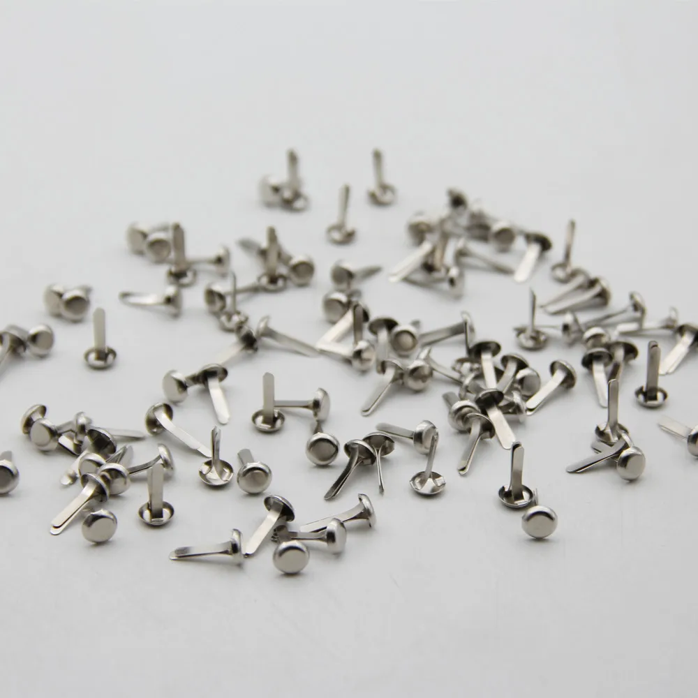 100 шт 6,5 мм серебряные круглые металлические мини-Шипы для скрапбукинга украшения застежка Brads Pushpin рукоделие украшения Брэд