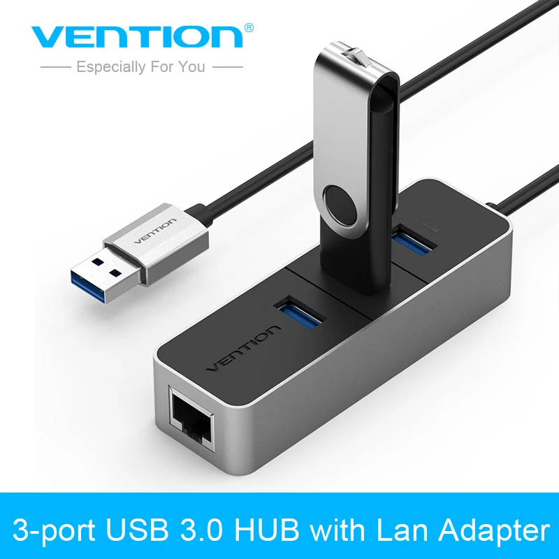 

Vention 3 Port USB 3.0 HUB 10/100 Mbps USB To RJ45 Ethernet Adapter Wired Network Card LAN Adapter For Windows Mac OS Tablet