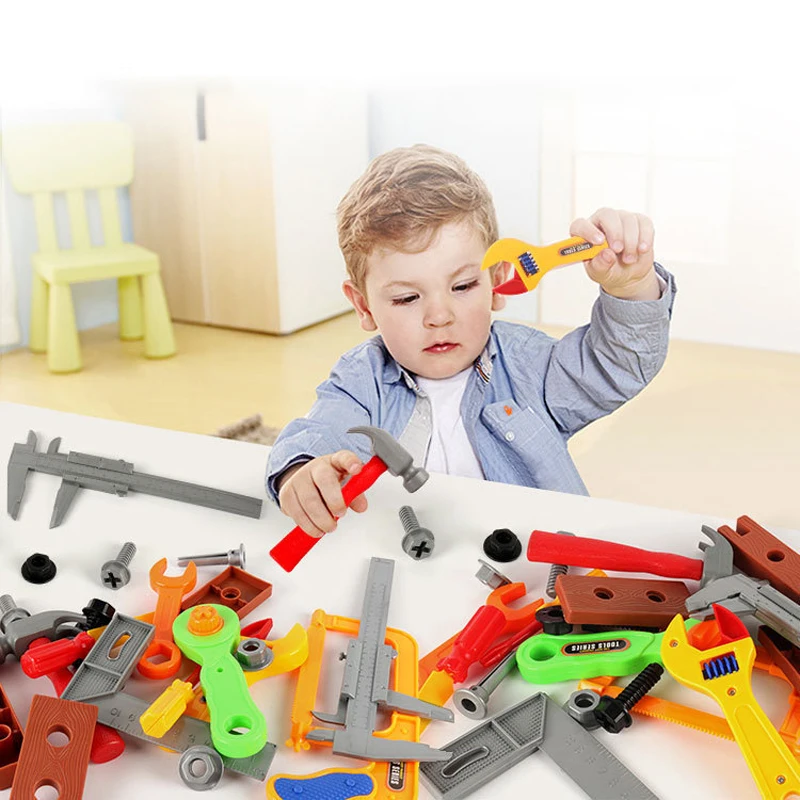 32pcs/set Repair Tools Toy Tool Kit children play house classic plastic toy Chainsaw Toolbox