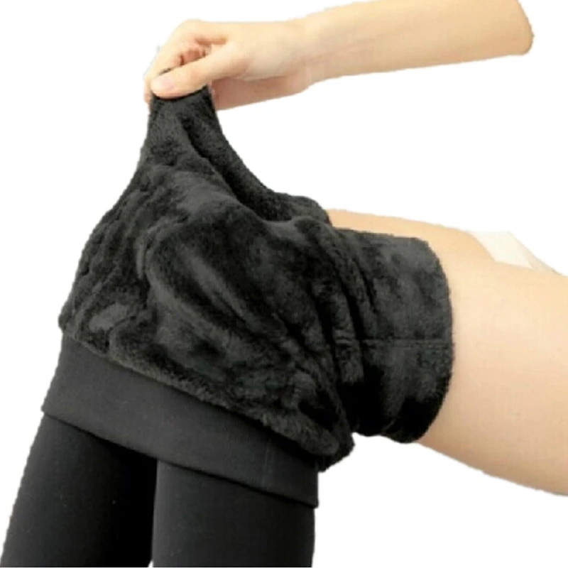 Women Leggings Thicken Fur Warm Fitness Leggins Winter Warm Fleece Legging Stretch Lady Pants Women Trouser Female Leggins G0642