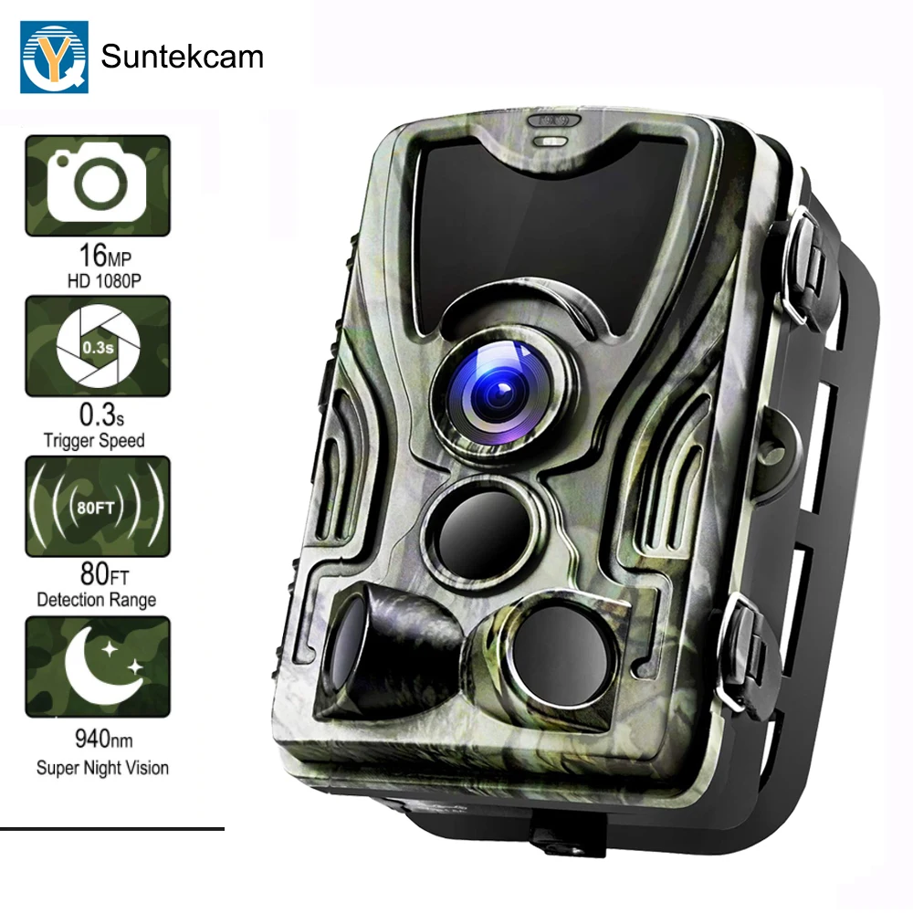 Suntekcam HC-801A 2019 Newest Hunting Camera 16MP 64GB Trail Camera IP65 Photo Traps 0.3s Trigger Time 940nm Wild Camera Trap Suntekcam HC-801A 2019 Newest Hunting Camera 16MP 64GB Trail Camera IP65 Photo Traps 0.3s Trigger Time 940nm Wild Camera Trap
