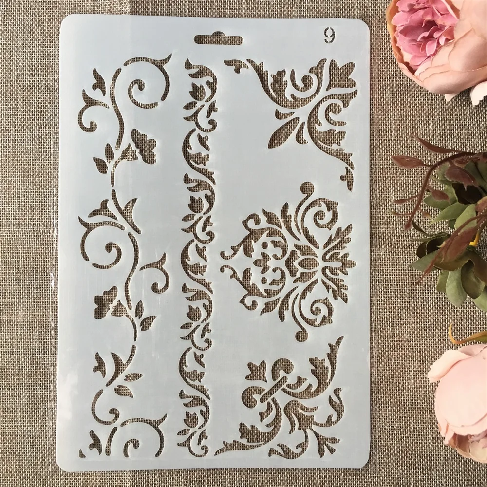 

New 26cm Floral Frame Edge DIY Craft Layering Stencils Painting Scrapbooking Stamping Embossing Album Paper Card Template