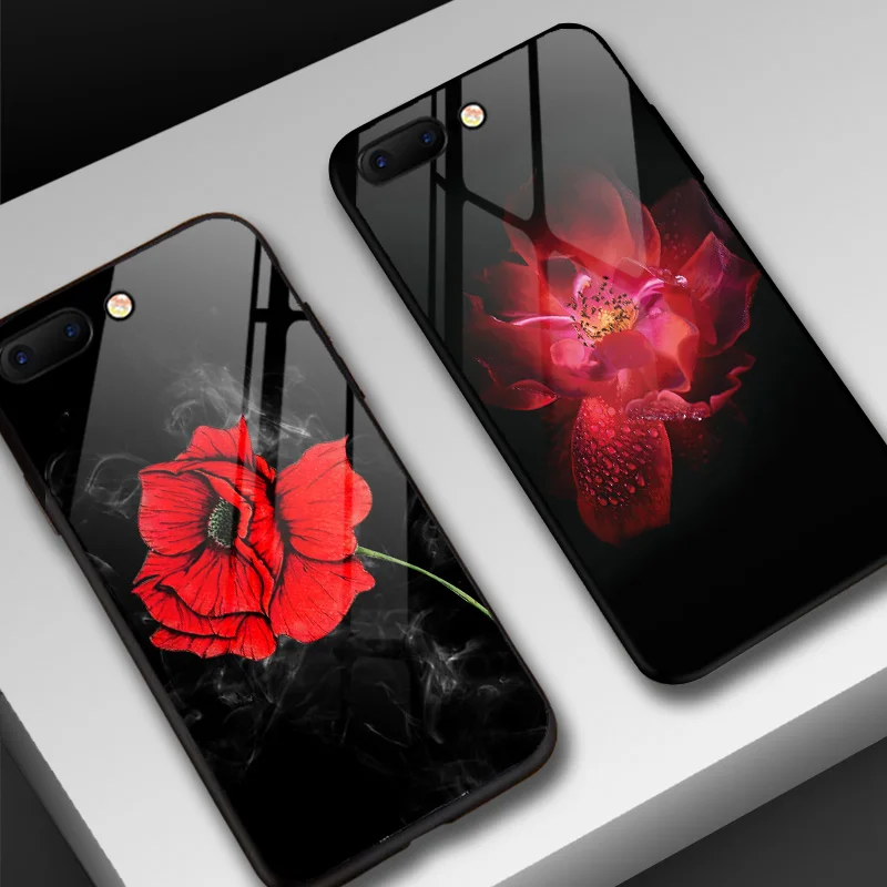 IIOZO чехол из закаленного стекла для телефона для iPhone 8, 7, 6, 6s Plus, чехол с цветком розы, противоударный чехол для iPhone 7, 8 Plus, оболочка