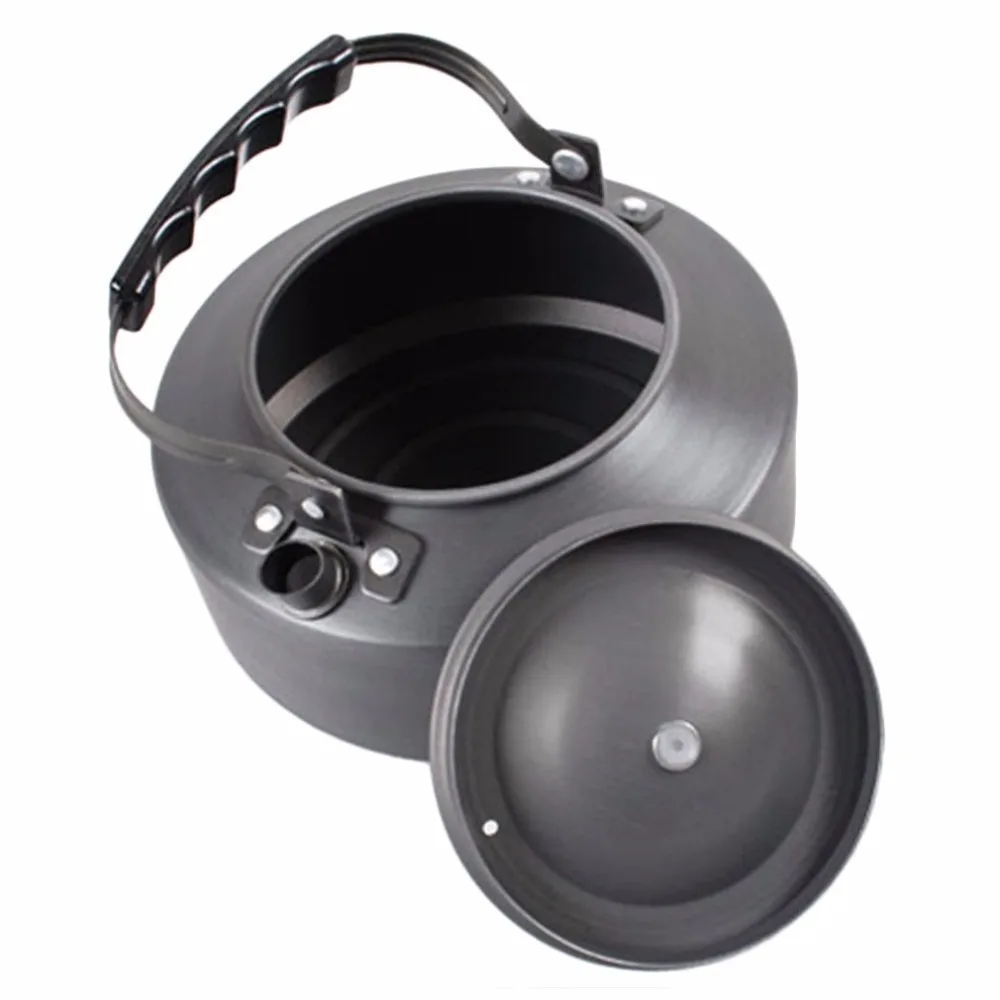 1.1L acampar al aire libre hervidor de agua Pot tetera Picnic utensilios café ultraligero senderismo supervivencia portátil de aluminio compacto