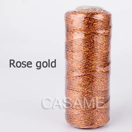 baker twine Striped 110yard12ply Striped DIY Metallic golden Gold Silver Twist Rope Baker Twines Craft Gift Packing spools