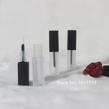 

50PCS/Lot 1.8ml DIY Matte Clear Cosmetic Lip Gloss Tube Empty Frosted Lip Gloss Packing Bottle Tube Black Cap Cosmetic Tube