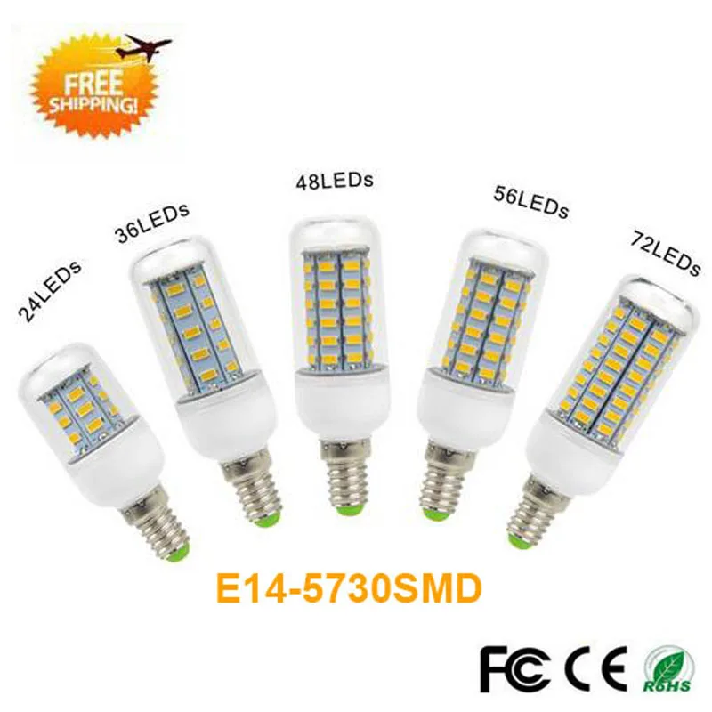 SMD5730 E14 СВЕТОДИОДНАЯ Лампа 7 Вт 12 15 20 25 30 LED Светодиодные Кукуруза Люстра Освещения