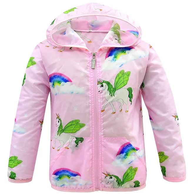 Летняя детская Солнцезащитная одежда с единорогом для мальчиков и девочек, воздухопроницаемая куртка с героями мультфильмов, Детская толстовка с капюшоном, Солнцезащитная рубашка, пальто - Цвет: pink