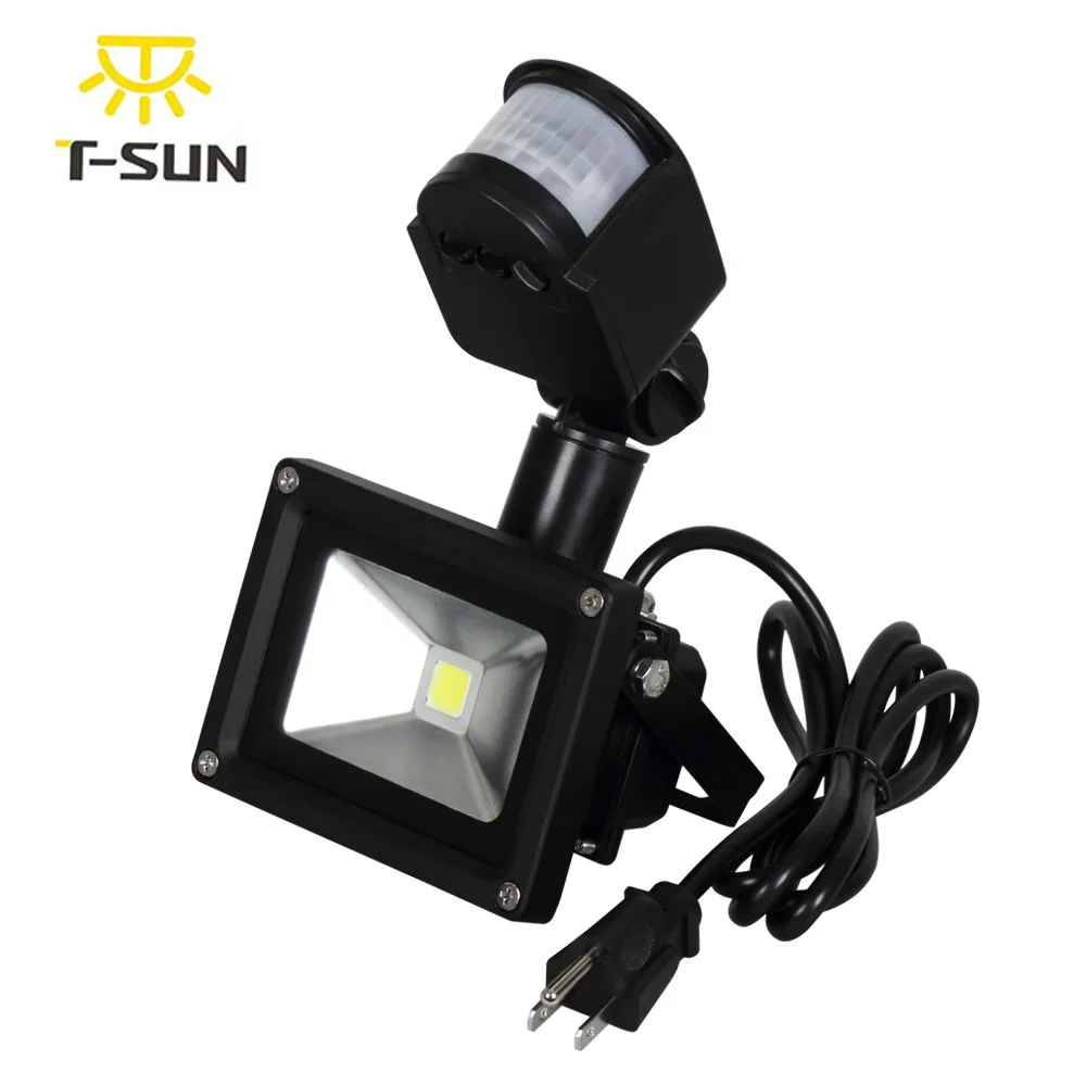 

T-SUNRISE 10W LED Floodlight with Motion Sensor Outdoor Street Lighting PIR LED Flood Lights for Square Highway Outdoor Wall