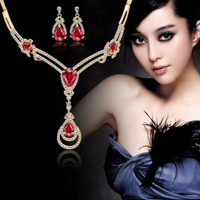 Hot sale african costume jewelry set 18k gold silver plated zircon