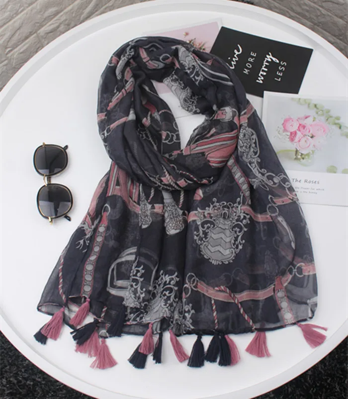 

2019 Newest Women Printed Cortton Tassel Scarf 10PCS/LOT