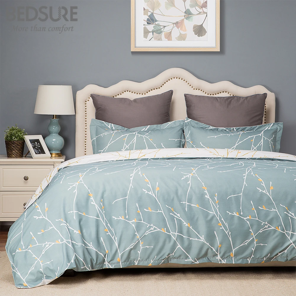 Bedsure New Duvet Cover Set Branch Printed Hypoallergenic Polyester