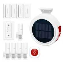Беспроводная домашняя сигнализация GSM SMS Пульт дистанционного управления на солнечных батареях, комплект домашней сигнализации для безопасности, двери, окна, датчик движения для дома RV