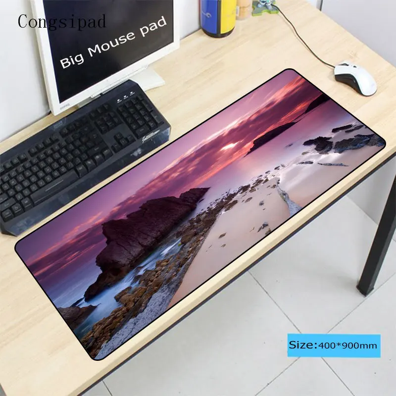  Congsipad Waterfall Scenery 400x900 Large Gaming Mouse Pad Gamer Locking Edge Mousepad Keyboard Mou