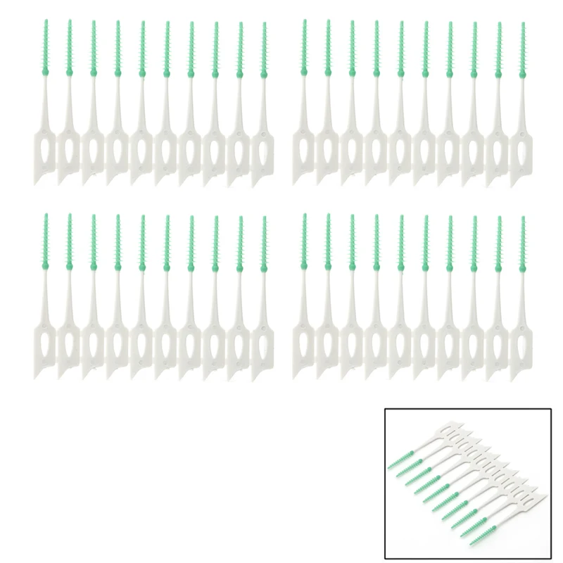 Мягкая чистка между межзубной нитью кисти случайный цвет уход за полостью рта инструмент 40 шт./упак. эластичный массаж десен зубочистка Pro