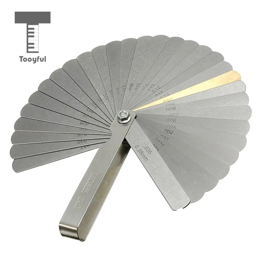 Tooyful Guitar Bass Multi Spanner Wrench+32 Blade Feeler Gauge Set Luthier Tool