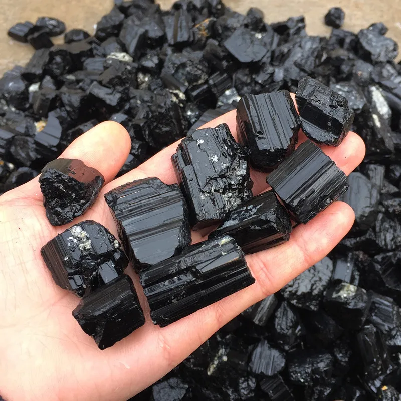 100 г натуральный черный турмалин кристалл необработанный камень минеральный образец F163 FFS натуральные камни и минералы