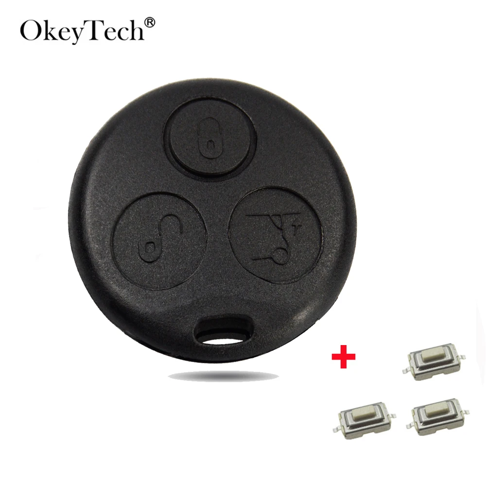 OkeyTech 3 кнопки автомобильный брелок для ключей с кожаной крышкой Mercedes Benz SMART Fortwo 450