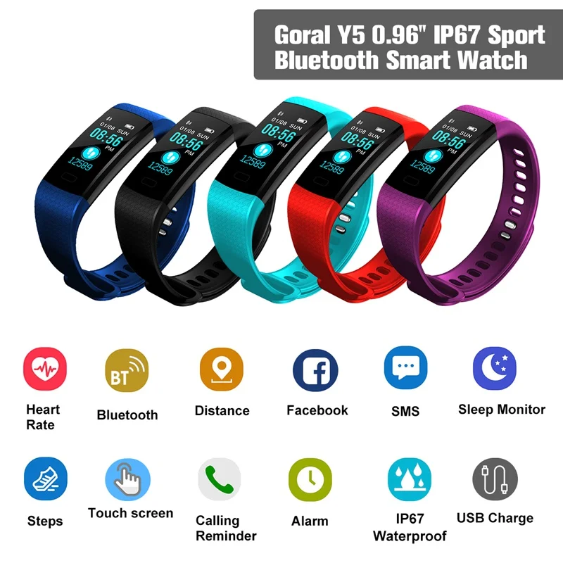 Goral Y5 Color Screen Smart Wristband Electronics ...