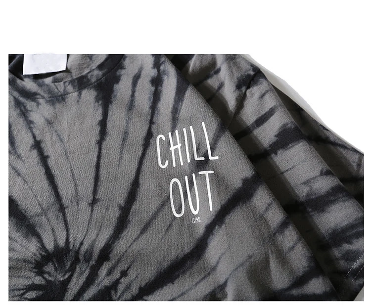 Dark Icon Chill Out Paisley Tie dying хип-хоп футболка мужская с круглым вырезом Летние футболки мужские женские хипстерские мужские футболки