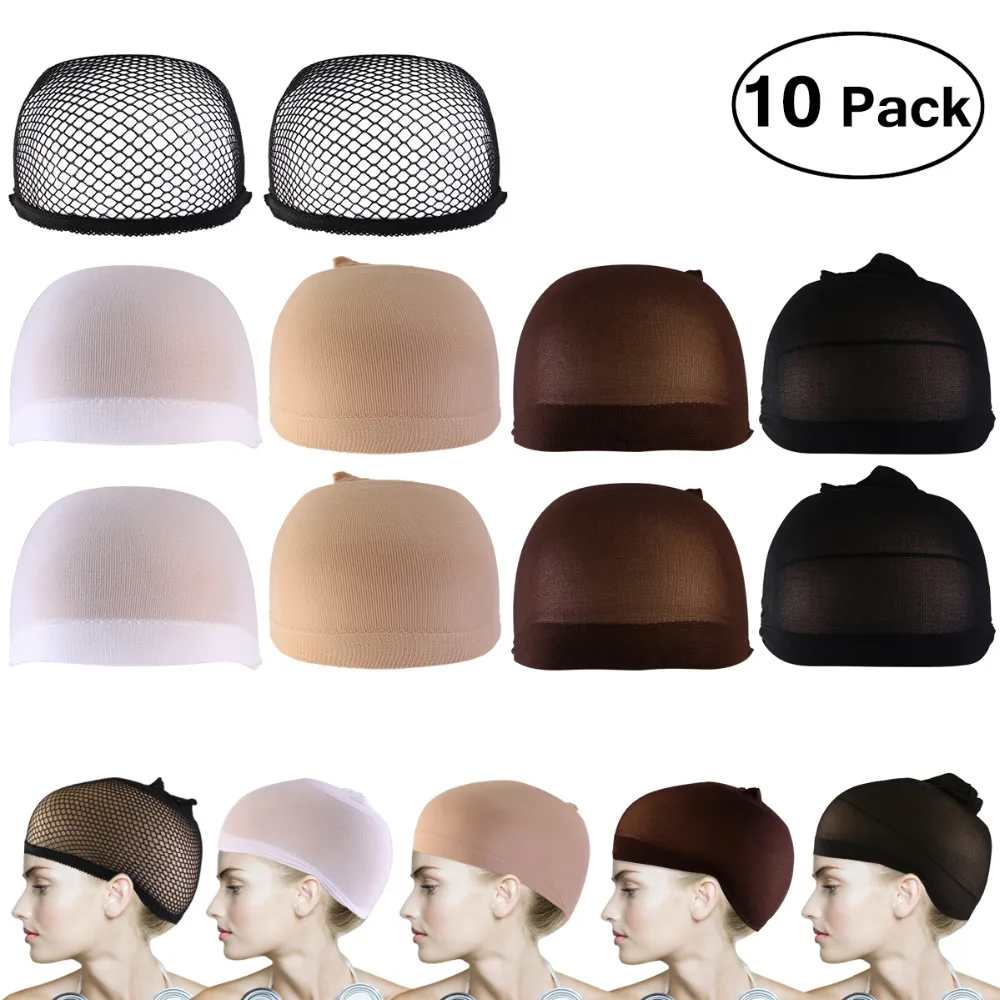 10pcs Wig Caps Neutral Nude White Brown and Black Mesh Wig Cap Hairnets good Quality Mesh Weaving Wig Hair Net Making Caps 10pcs Wig Caps Neutral Nude White Brown and Black Mesh Wig Cap Hairnets good Quality Mesh Weaving Wig Hair Net Making Caps