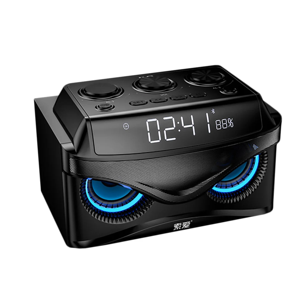 Soaiy S68 Беспроводной Bluetooth Динамик крючке будильник Super Bass сабвуфер Открытый