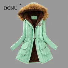 BO NU 2017 Fashion Winter Thicken Long Big Size Parka Warm Winter Hooded Fur Coat Plus Size Winter Warm Jackets Women Fur Coats