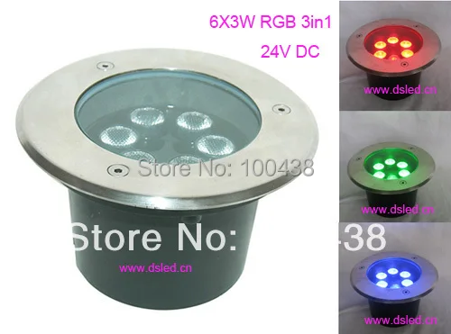 

CE,good quality, high power IP67 18W RGB LED underground light, RGB underground LED light,6X3W RGB 3in1,24VDC,DS-11C-D150-18W