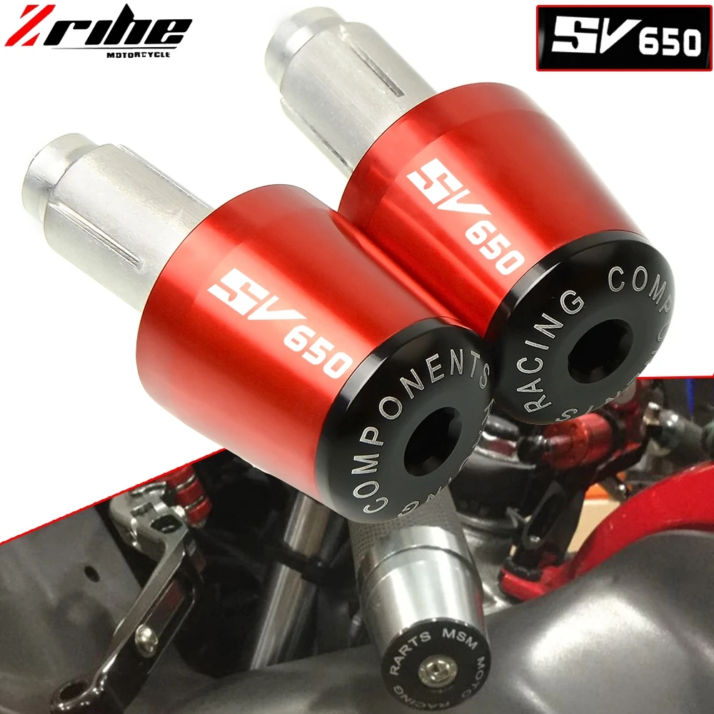 For Suzuki SV650 SV 650 sv 650 s 22MM CNC Motorcycle Handlebar Grips Ends Handle Hand Bar Ends Cap with SV650 LOGO