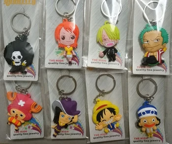 

Hot Sale 20 pcs Cartoon ONE PIECE Key Chains DIY Bag Pendant Gifts Party Favors