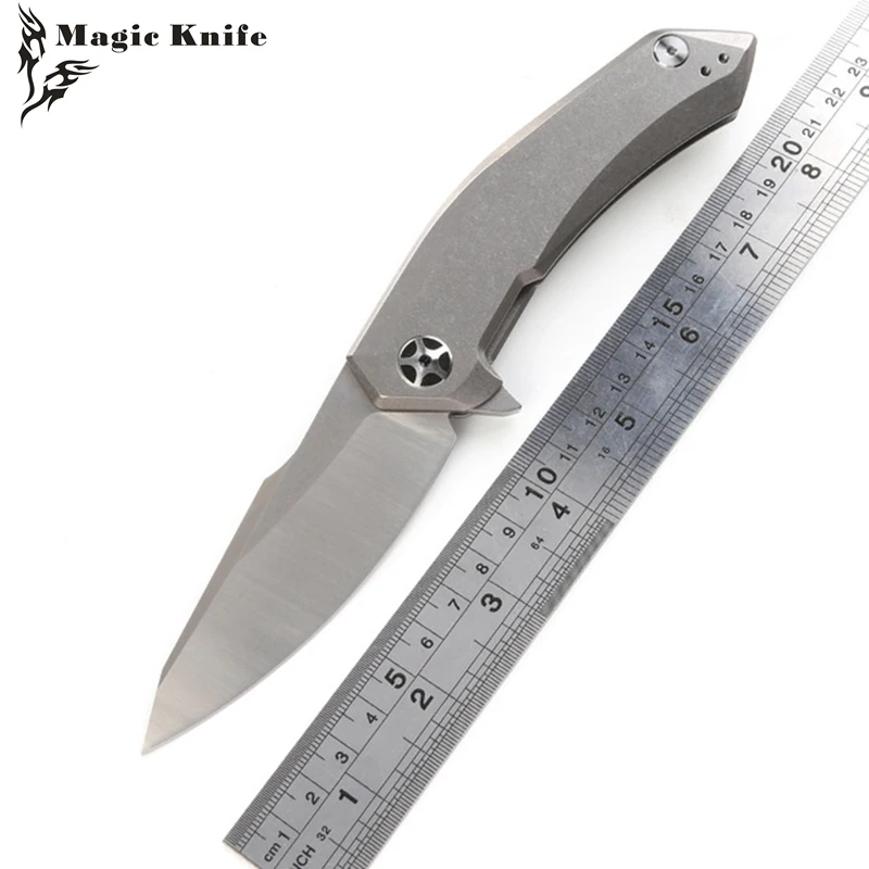 

MAGIC ZT0095 D2 blade titanium handle KVT ball Bearing tactical Flipper folding knife camping outdoor survival knives EDC tool