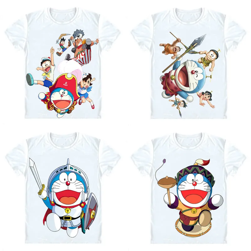 Doraemon Tshirts Short Sleeve Shirts Anime Manga Fujiko Fujio Stand By Me Doraemon Nobita Nobi