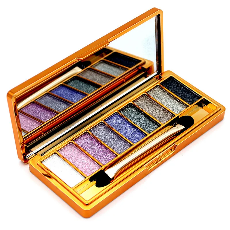 

9 Colors Glitter Eye Shadow Bright Rainbow EyeShadows Cosmetic Make up Pressed Glitters Diamond Rainbow Eyeshadows