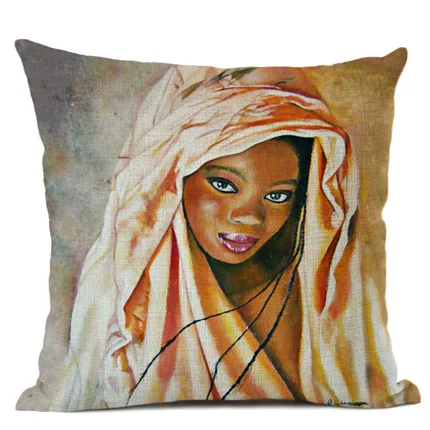 Африканская женщина живописная Подушка Чехол для безопасного наволочка 45x45 Home Декоративные подушки бросок крышка автомобиля кресло-подушка