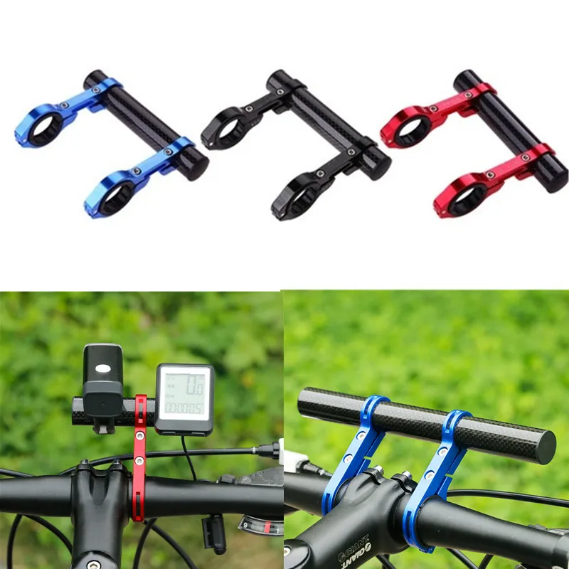 

Double Handlebar Extension Carbon Fiber Mount Holder Space Saver Bike Handlebar Extender with Aluminum Alloy Bracket