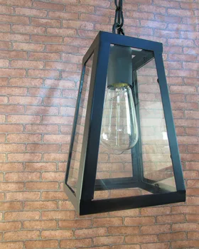 

Free Shipping Pendant Light Industrial Style Iron Framed Glass Shade Pendant Lamp Lampfair E27