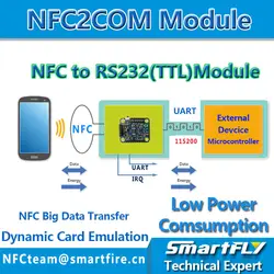 NFC2COM модуль, UART модуль NFC P2P с телефона, эмуляции контроля доступа, платежные низкое энергопотребление