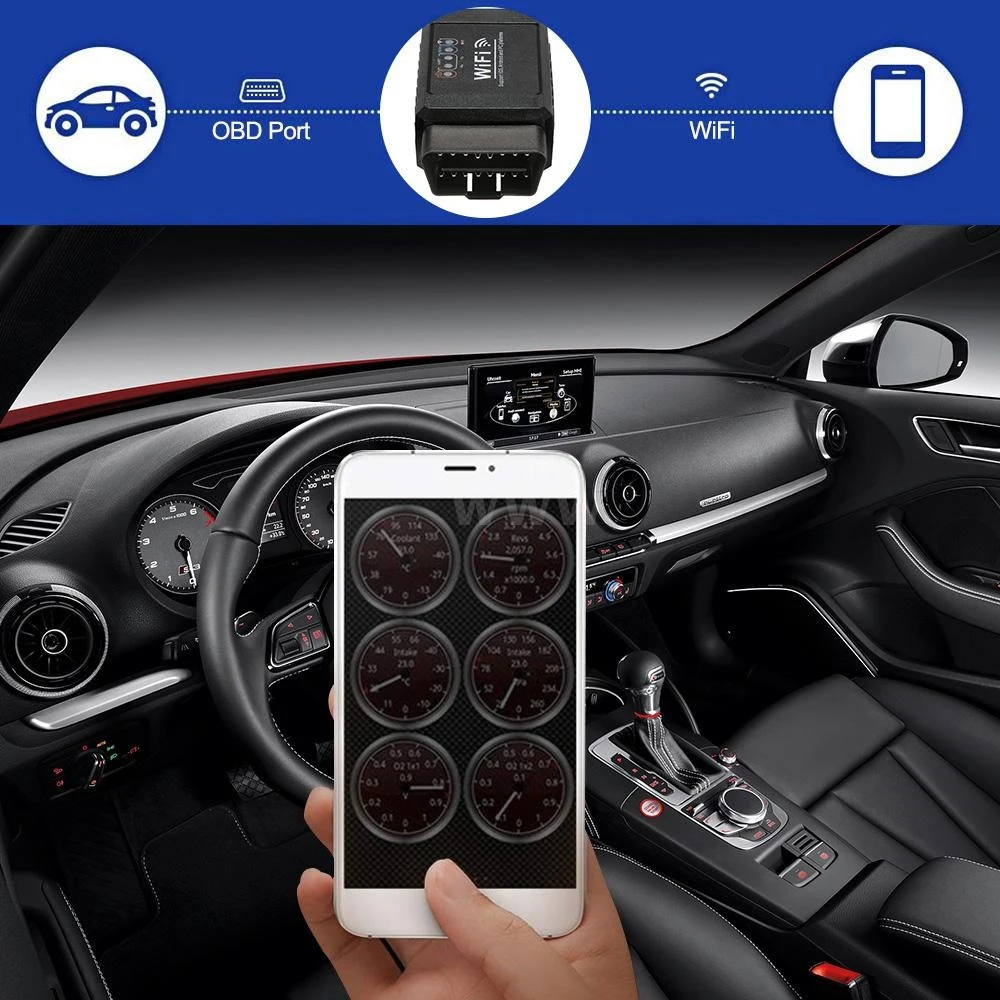 Детектор неисправностей автомобиля поддерживает протокол OBD2 для IOS Android Apple Mini Wifi V1.5 сканер ELM327 Авто тестер автомобильный диагностический инструмент