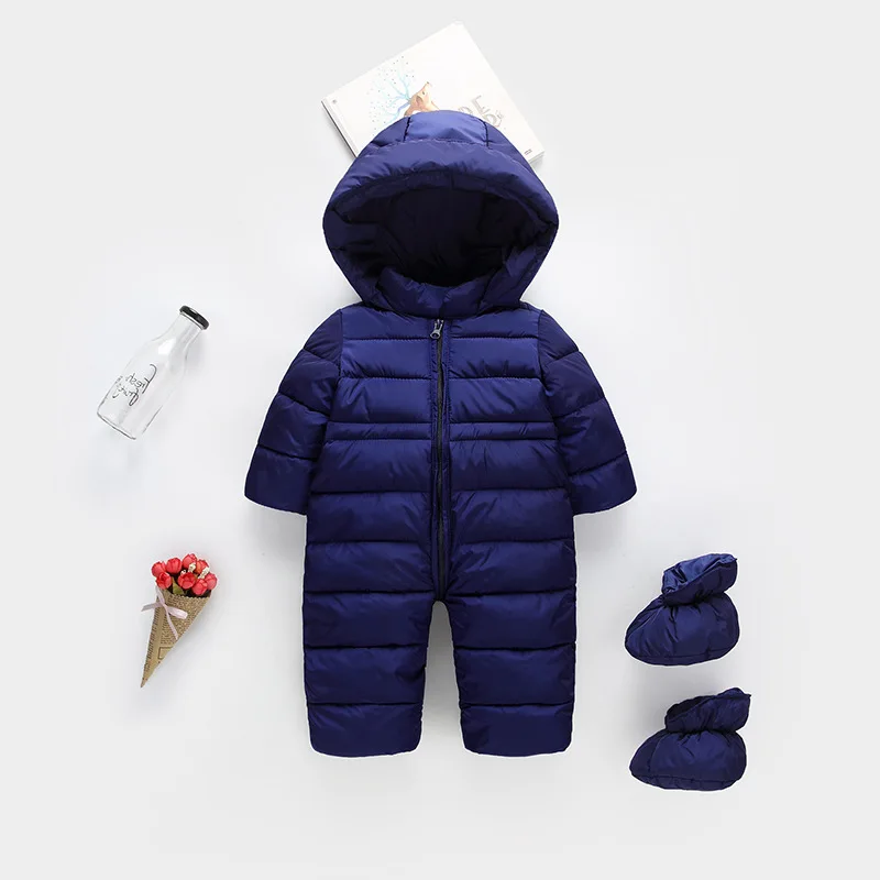 

Newborn Baby Winter Rompers, 2018 New Design Parka&overcoats Warm Hooded Autumn Jumpsuit For Boy And Girls Clothes 1-2year