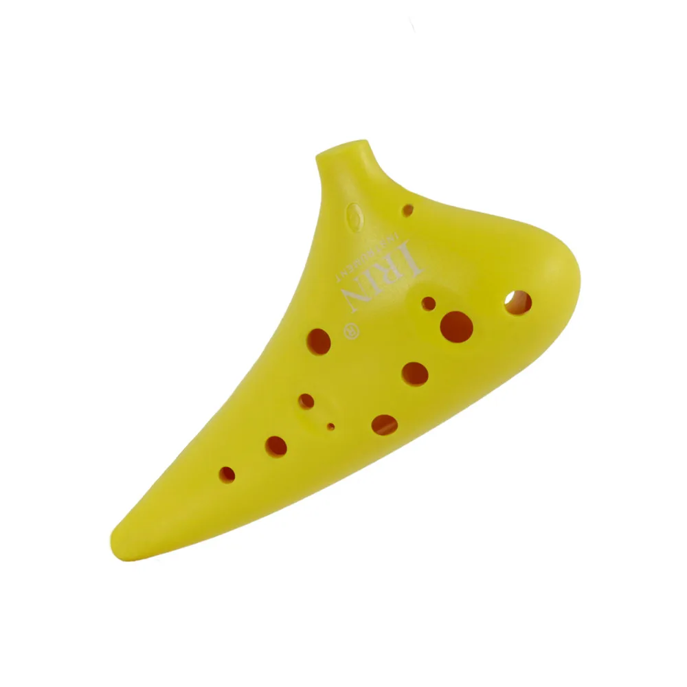 Lightweight 12 Holes Plastic Alto Yellow Ocarina Flute with Music Score
