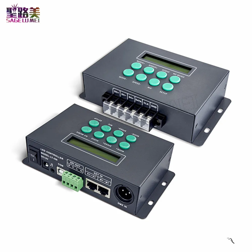 LT-209 DC12V светодиодный цифровой пикселей музыка контроллер WS2801 WS2811 WS2812B TM1812 LPD6803