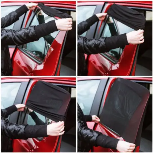 2x Car Rear Side Window Mesh Sun Visor Shade Cover Shield UV Protector New