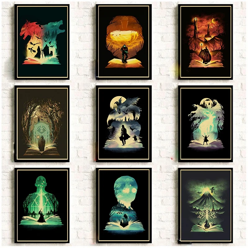 

Vintage Fantastic Beasts and Where to Find Them/The Lord Of The Rings Retro Poster Kraft Paper Art Painting Room Wall Decor