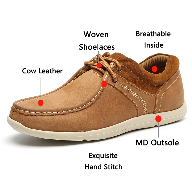Cuir À Homme Hommes Pour Top Décontractées Mode lightbrown 2019 Léger Qualité Marque Conception Véritable De Darkbrown Appartements Chaussures Lacets Lingge ZqIwYT