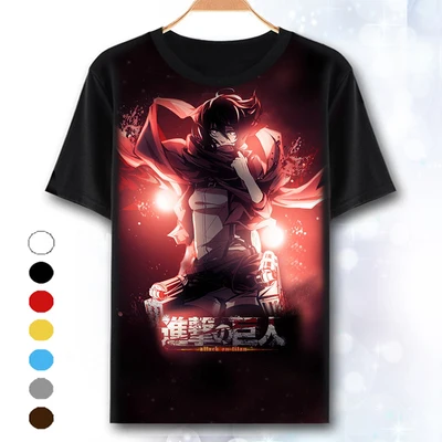 16 Футболка с надписью «Attack on Titan» футболка «Eren Jaeger» Аниме Косплей Костюм Модные мужские топы футболки - Цвет: 16